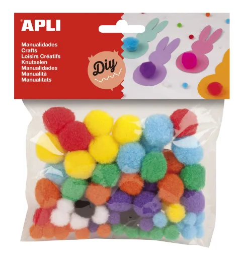 Kit Manualidades Pompons 22/18/14/10mm 78un. – Apli