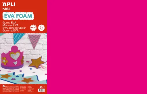 Folhas de Borracha Eva Fucsia 600x400x2mm 5un. – Apli