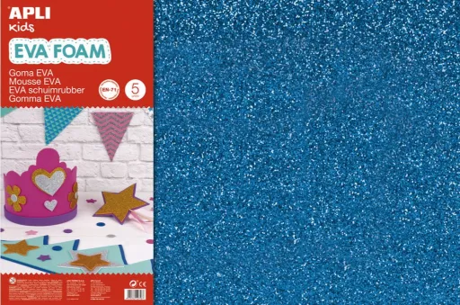 Folha Eva Azul com Purpurinas - Apli