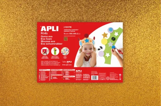 Folha Eva Dourado Purpurinas 400x600x2mm 3un. - Apli