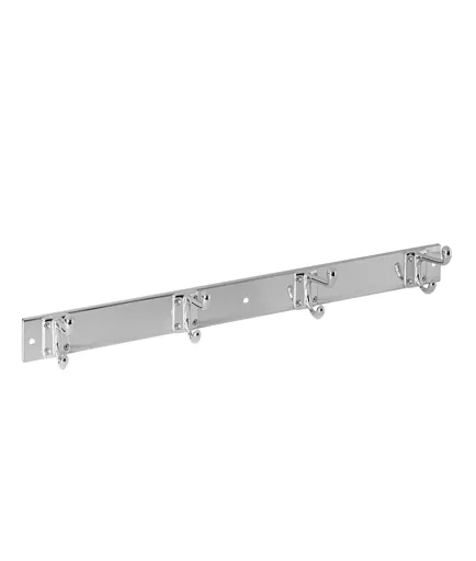Cabide de Parede em Aço Inox Escovado 50x45x590 mm com 4 Ganchos Duplos