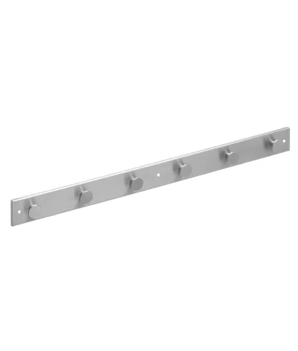 Cabide de Parede em Aço Inox Escovado 50x45x580 mm com 6 Ganchos Simples