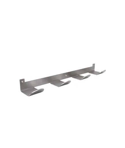 Cabide de Parede em Aço Inox Escovado 50x90x500 mm com 4 Ganchos