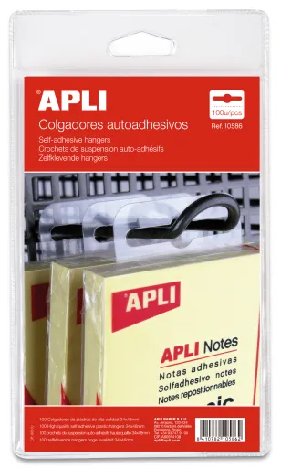 Cabides Auto-Adesivos de Plástico 34x48mm 100un. Apli