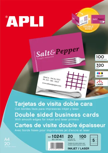 Cartão de Alta Resolução Dupla Face Apli 85x54mm 100un.