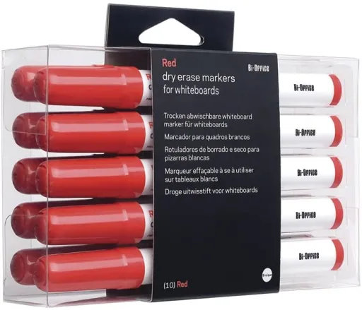 Marcadores para Quadro Branco Blister 10 Unidades Vermelho - Bi-Office