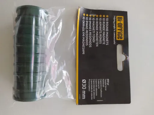 Ímanes Super Fortes Verdes 30mm 10un – Bi-Office