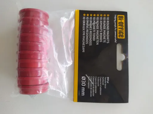 Ímanes Super Fortes Vermelhos 30mm 10un – Bi-Office