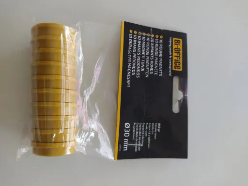 Ímanes Super Fortes Amarelos 30mm 10un – Bi-Office