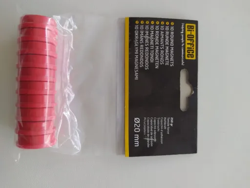 Ímanes Super Fortes Vermelhos 25mm 10un – Bi-Office