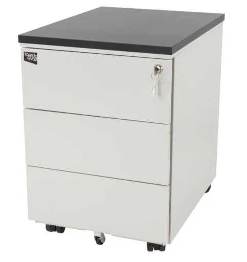 Bloco Gavetas 400x540x520 mm Cinza com Tampo Wengué - Riva