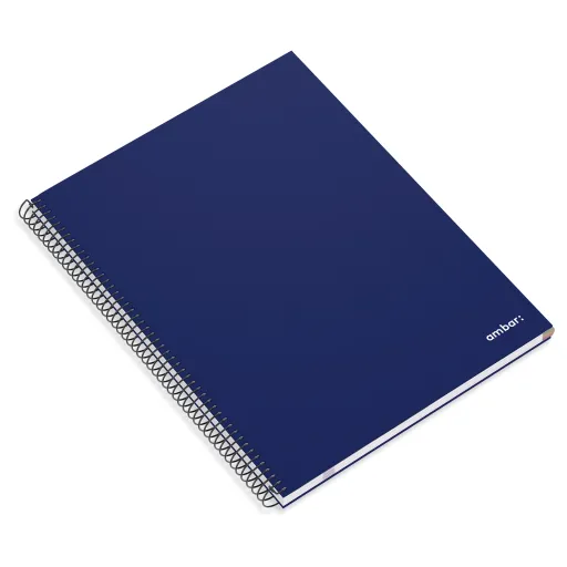 Caderno Espiral Capa Dura A4 150 Folhas Pautado 70g Azul – Ambar