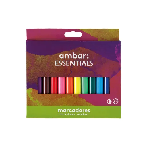 Marcadores Jumbo Ambar 12 Unidades – Ambar ESSENTIALS
