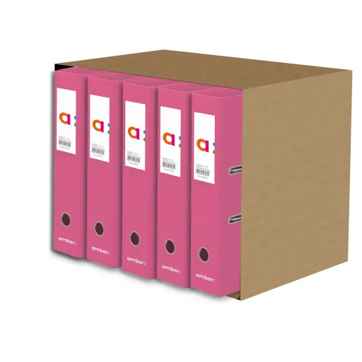 Pasta Arquivo L. Larga Ambar School Rosa Blister 10un.