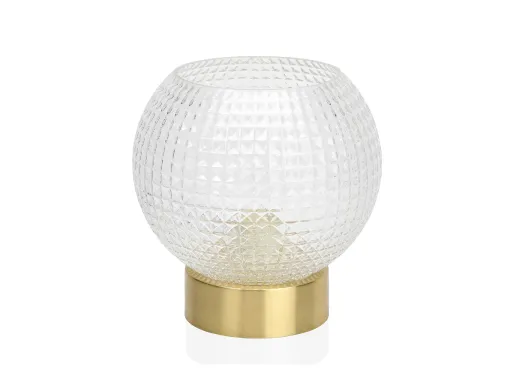 Lâmpada de Vidro Diamante / Metal Ouro Matt