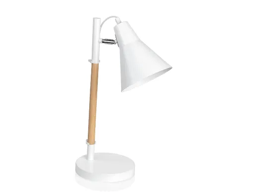 Candeeiro de Mesa Madeira/ Branco
