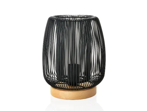Candeeiro de Mesa Madeira Preto