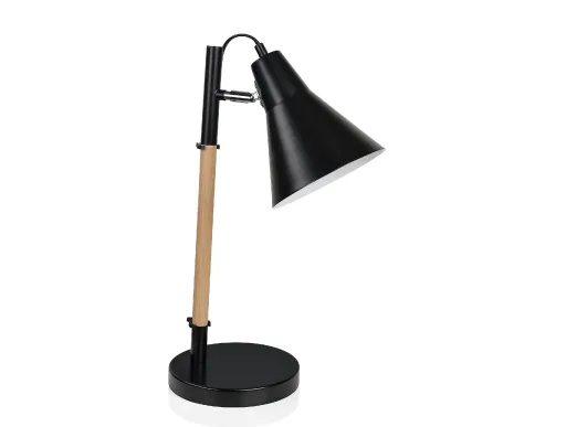 Candeeiro de Mesa Madeira/ Preto