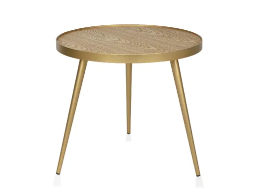 Mesa de Madeira Cinza/ Dourada