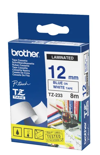 Fita Brother P-Touch Branco/Azul 12 mm X 8 M