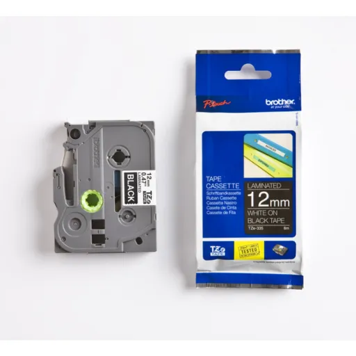 Fita Brother P-Touch Preto/Branco 12 mm X 8 M