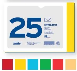 Envelopes C6 Vermelho Maço de 25 Un.