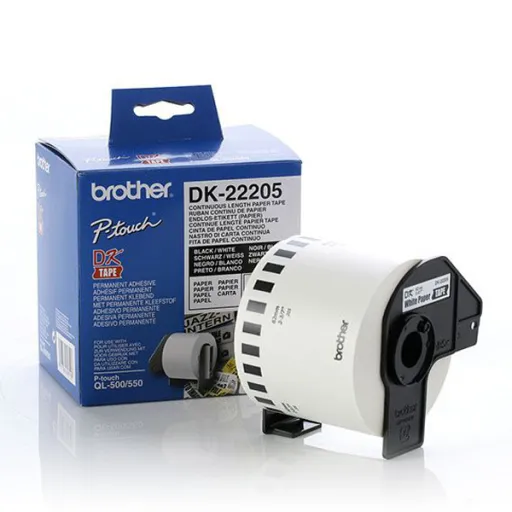 Papel Contínuo para Impressoras Brother DK22205 Branco