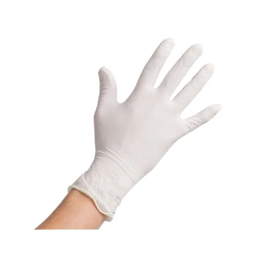 Luvas Descartáveis Látex Brancas 100 Un. Tamanho XL