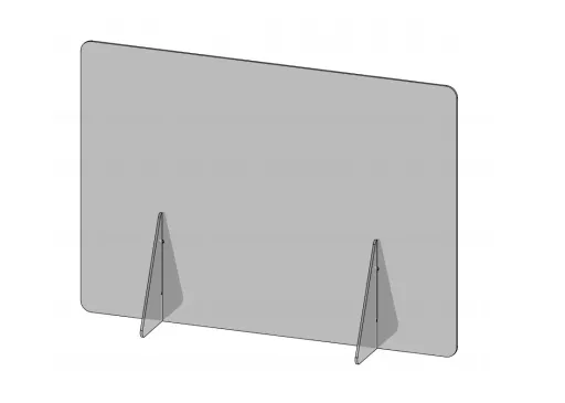 Protetor Acrílico Transparente 4mm 700x600mm com Base Estável para Mesa