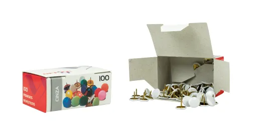 Pioneses Cinza 9,5 mm 100 Unidades 