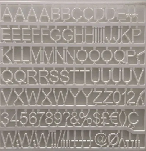 Caracteres Magnéticos Intercambiáveis 23mm – 261 Caracteres Branco