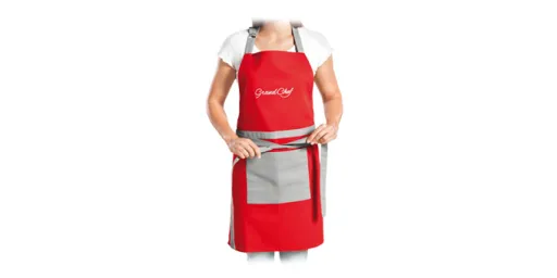 Avental Grandchef Vermelho – Algodão Ajustável com Bolso Frontal