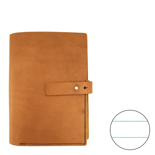 Agenda Pequena em Pele Makro Camel Pautado