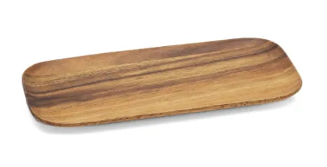 Bandeja em Madeira de Acácia 12x25x2 cm – Design Natural e Compacto