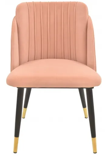 Cadeira GLAMOUR em Metal e Veludo Rosa