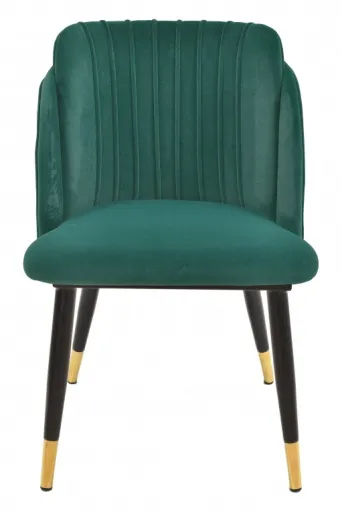 Cadeira GLAMOUR em Metal e Veludo Verde