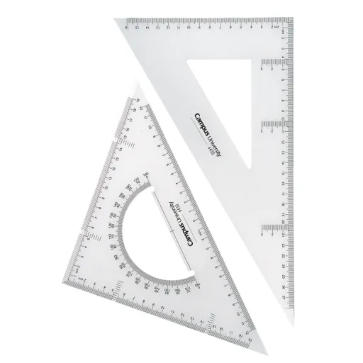 Conjunto Esquadro e Cartabão 30 cm – Campus