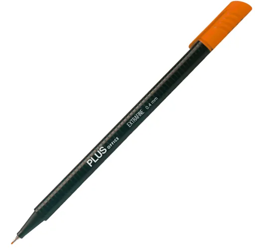 Marcador Extrafino Plus Laranja – 0,4 mm – Plus Office