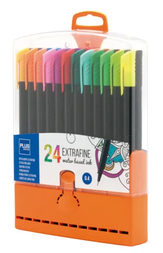 Marcador Extrafino Plus Caixa 24 Cores – Plus