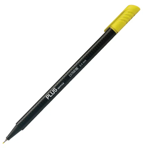 Marcador Extrafino Plus Amarelo – 0,4 mm – Plus Office