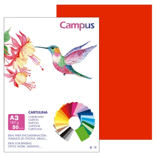 Cartolina Campus A3 180g Vermelho – Campus
