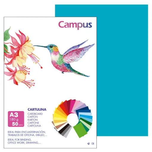 Cartolina Campus A3 180g Azul Turquesa – Campus