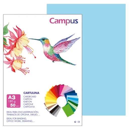Cartolina Campus A3 180g Azul Celeste – Campus