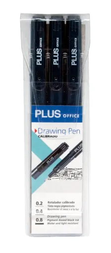 Marcador Drawing Pen Plus 3 Peças – Plus