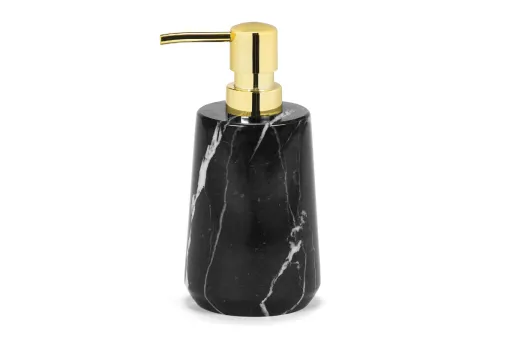 Doseador Mármore em Preto e Dourado Ø6.5x18 cm