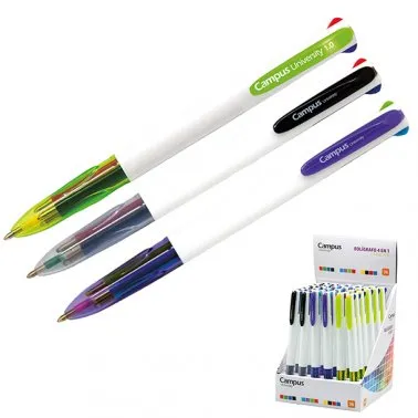 Caneta Campus 4 Cores Curso 1,0 mm – Expositor 36 Unidades – Campus