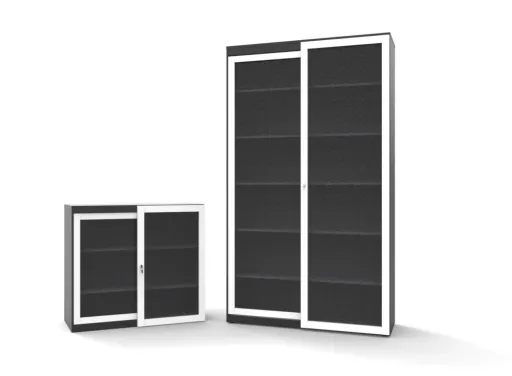 Armário com Portas de Correr em Vidro Assimétrico com Moldura 1500x800 mm - Core