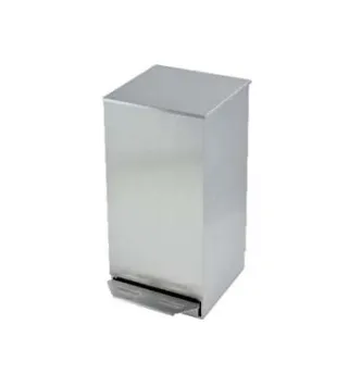 Papeleira Totalmente em Aço Inox Escovado, com Tampa e Pedal