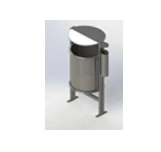 Papeleira de Jardim com Chapéu + Cinzeiro em Chapa Perfurada Totalmente em Aço Inox Escovado