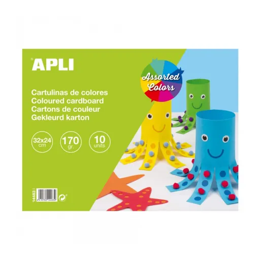 Bloco de Cartolinas A4 32 x 24 cm 170 g Cores Sortidas – APLI